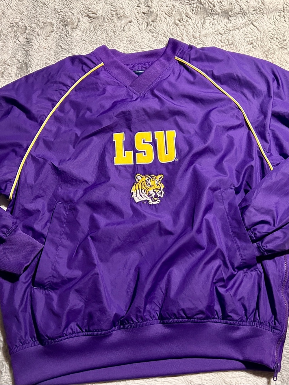 LSU Tigers Men’s Pullover Waterproof - Official Licensed Apparel-Small